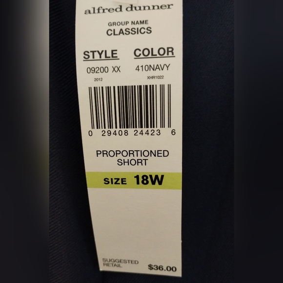 NWT Alfred Dunner Classic Navy Dress Pants Wide Width/Short - Picture 7 of 10